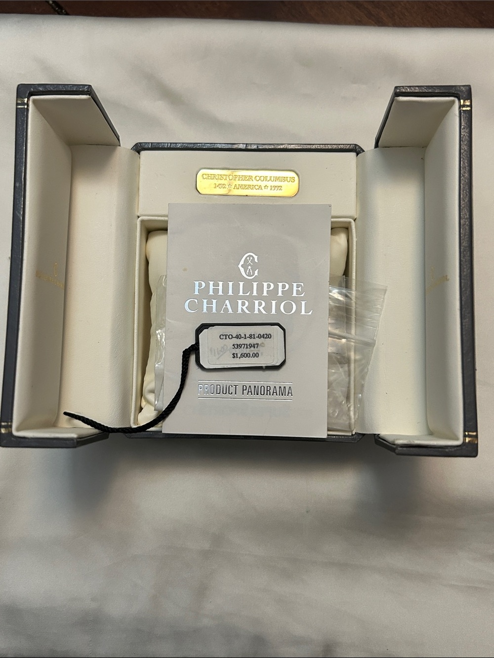 Philippe Charriol Black and Gold Watch with Papers and Box